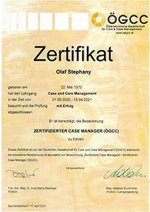 Zertifikat - Zertifizierter Case Manager (ÖGCC)